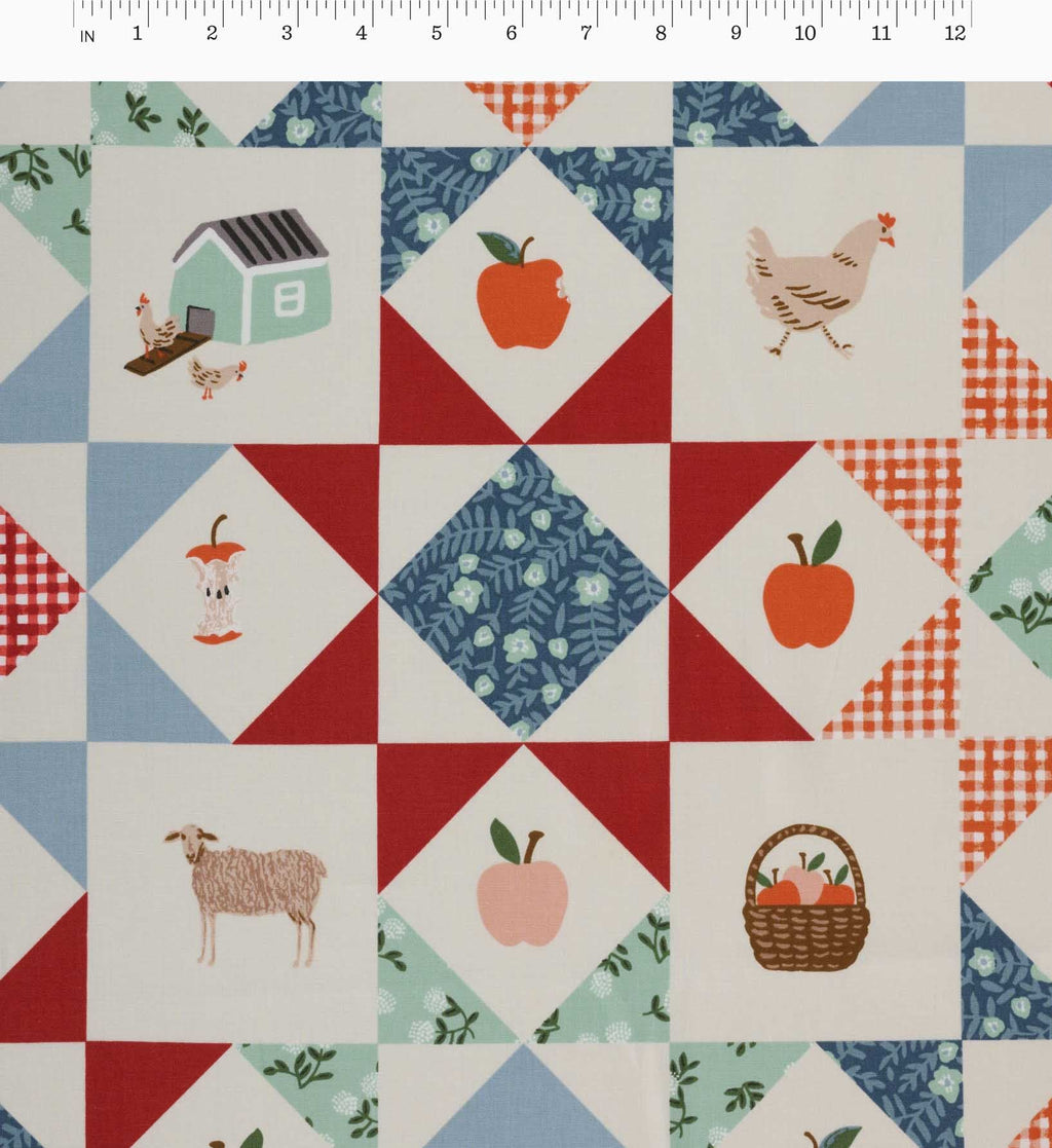 Farmhouse Quilt Cotton Fabric - Slate