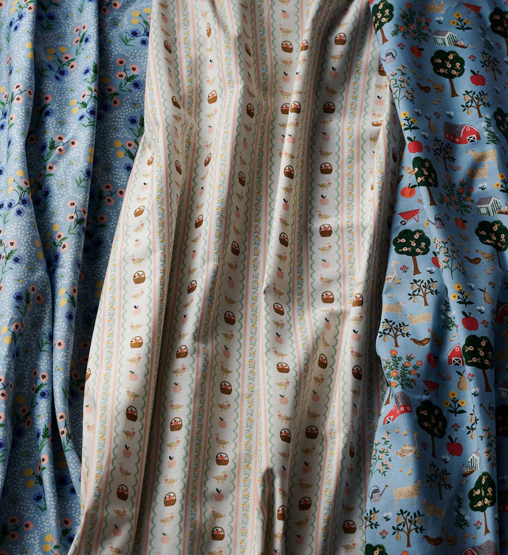 Farmhouse Stripe Cotton Fabric - Cream