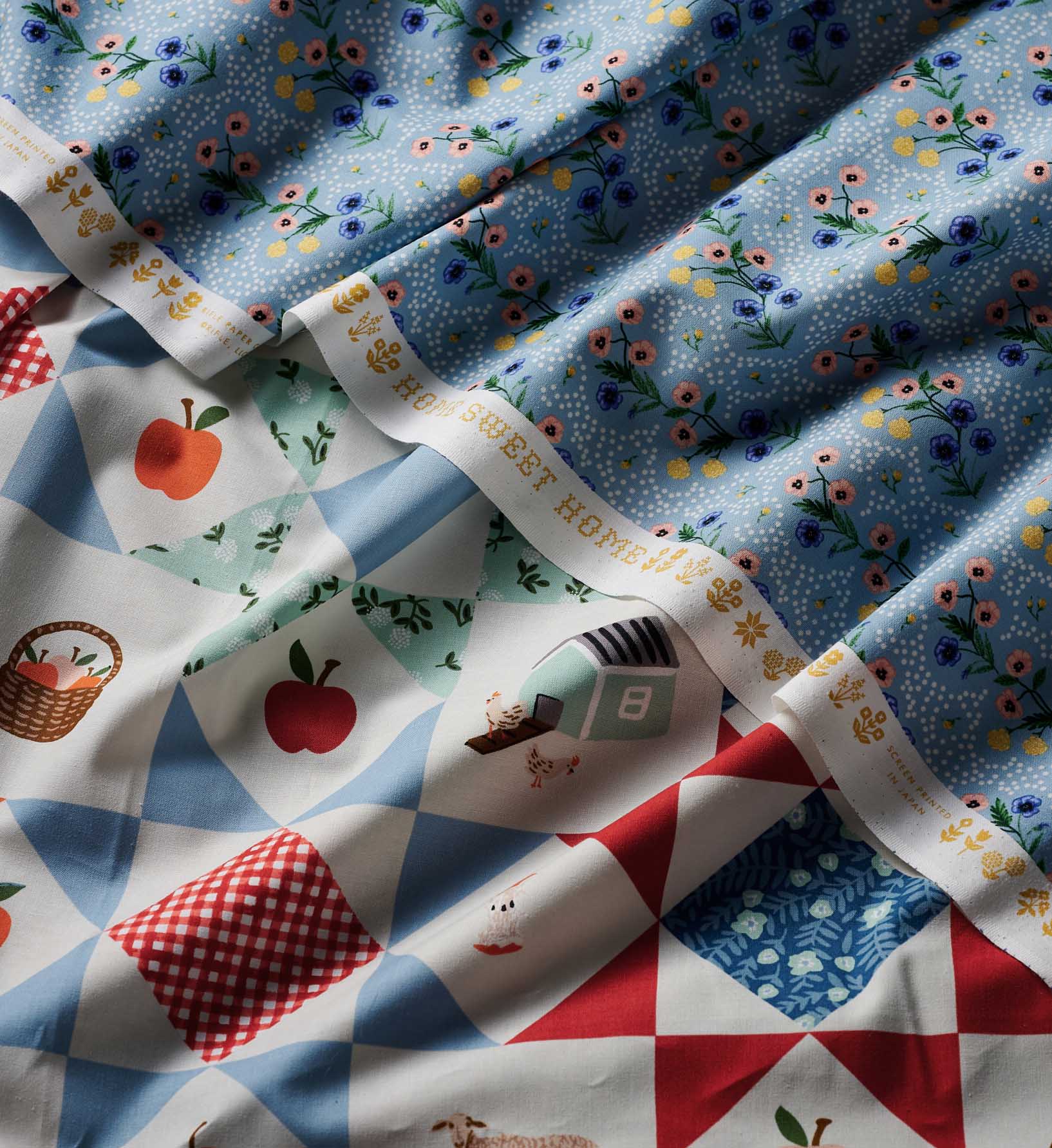 Farmhouse Quilt Cotton Fabric - Slate